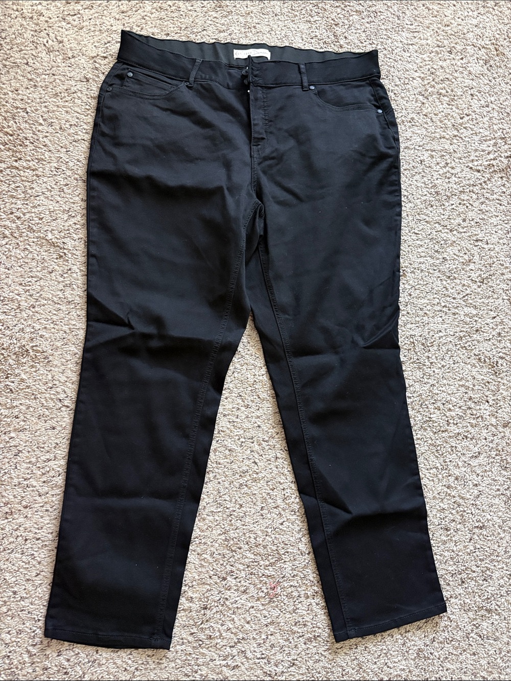 Cato Black Straight-Leg Pull-On Pants